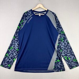 Club Ride T-Shirt Mens XL Blue Long Sleeve Performance Cycling Camo MTB Racing‎